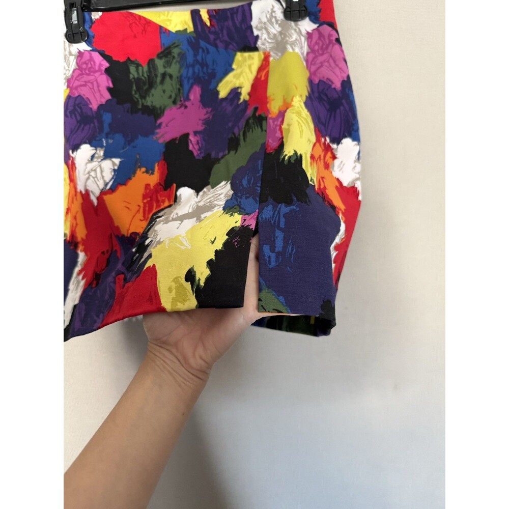 Kate Spade Saturday Mini Skirt 4 Womens Colorful Pockets Zipped Artsy Multicolor - Picture 2 of 8